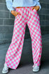 'Lola' Checkered Wide Leg Pants - Celes Fashion